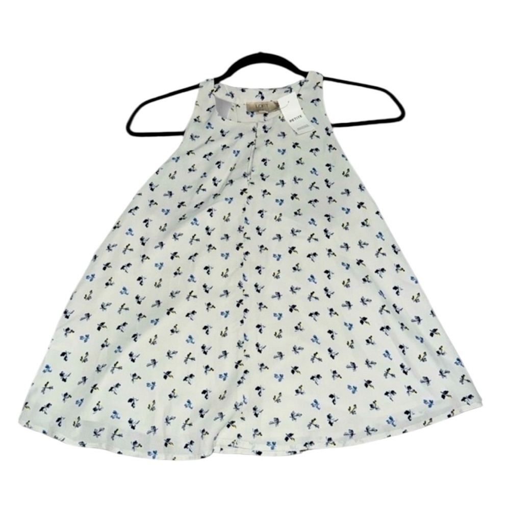 LOFT ann taylor halter dress top (blue floral) SMALL PETITE